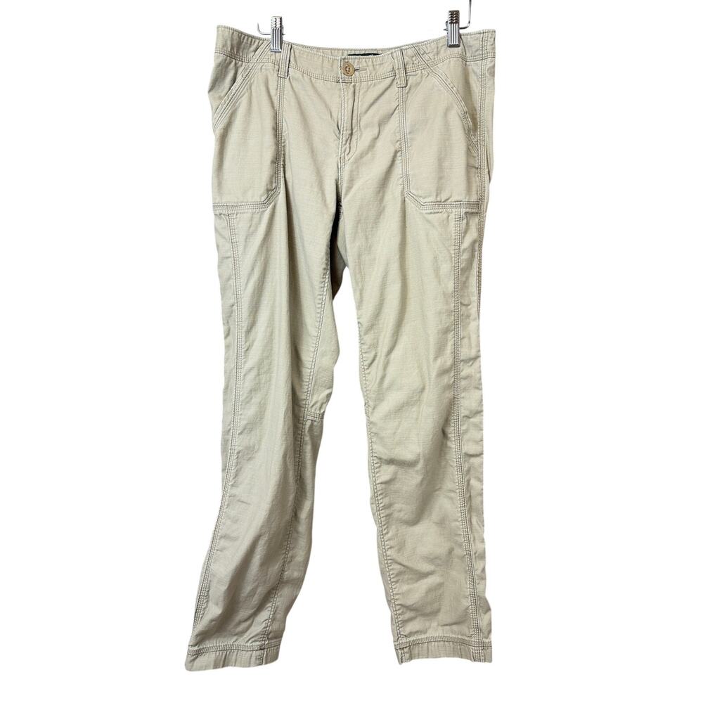 Eddie Bauer Beige 100% Cotton Straight Leg Multi Pocket Pants Size 8